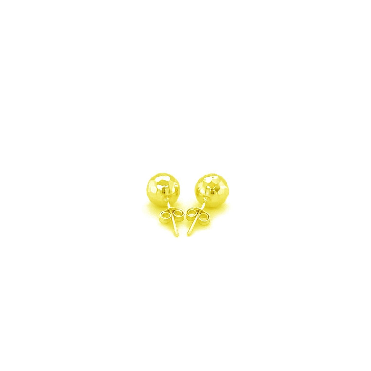 Boucles d'oreilles en or jaune 14 carats à facettes