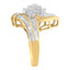Anillo de Clúster de Diamantes Bypass en Oro Amarillo de 10K - Talla 8
