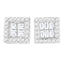 Pendientes de diamantes en oro blanco de 14 quilates con forma redonda y baguette