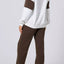 Drop Shoulder Loose Sweatshirt and Joggers Active Set