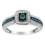 Anillo de Compromiso de Diamante Azul Tratado de Plata Esterlina .925 - Talla 6