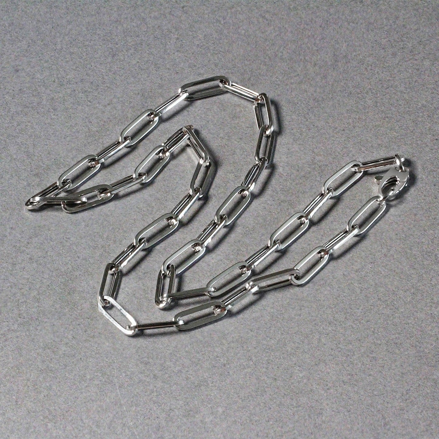 Cadena de papel clip audaz de oro blanco de 14k - 4.2 mm