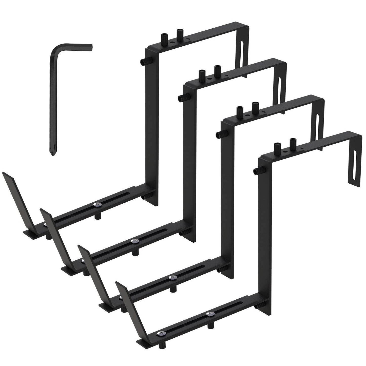 4 Soportes Ajustables para Cajas de Plantas para Exhibición en Ventanas