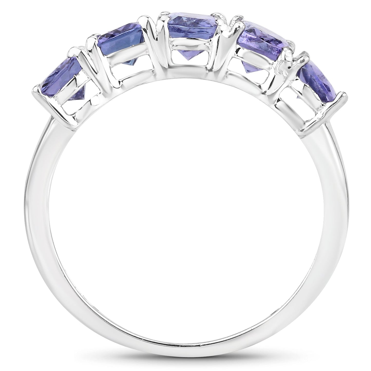 Bague de fiançailles en argent sterling avec tanzanite véritable de 2,65 carats