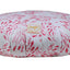 Round Zafu Yoga Meditation Pillow - White Dainty Leaves