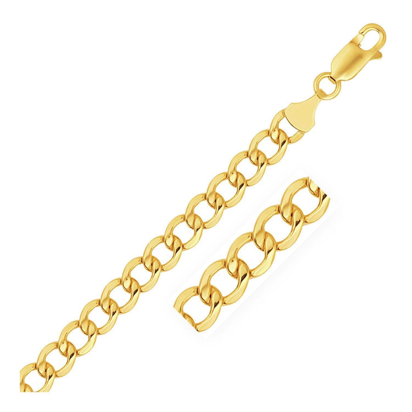 6.1mm 10k Yellow Gold Curb Chain Necklace
