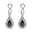 10K White Gold Pear Cut Blue Sapphire & Diamond Infinity Earrings