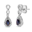 10K White Gold Pear Cut Blue Sapphire & Diamond Infinity Earrings
