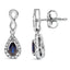 10K White Gold Pear Cut Blue Sapphire & Diamond Infinity Earrings