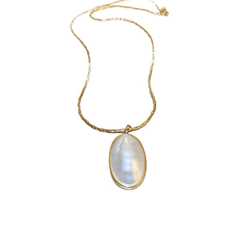 Oval Pearl Necklace for Women Jewelry French Fashion New Style Luxury Collar Chain Necklaces - Korvel