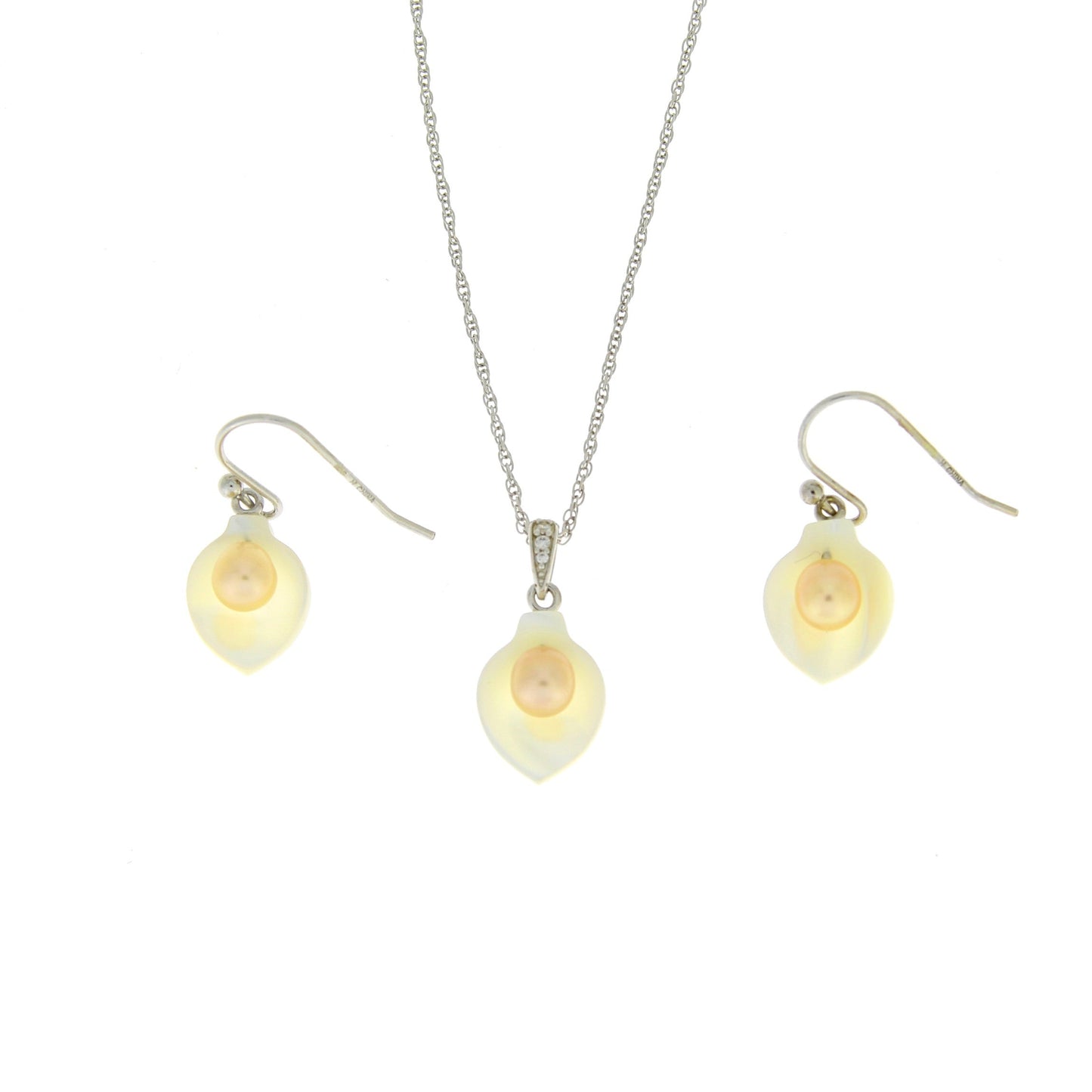 Natural Freshwater Pearl Jewelry Set in Sterling Silver