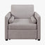 3 in 1 Convertible Sleeper Chair with Adjustable Backrest, Lounger Chair Turns Into Bed, Single Bed for Living Room, Linen, Tan - Korvel