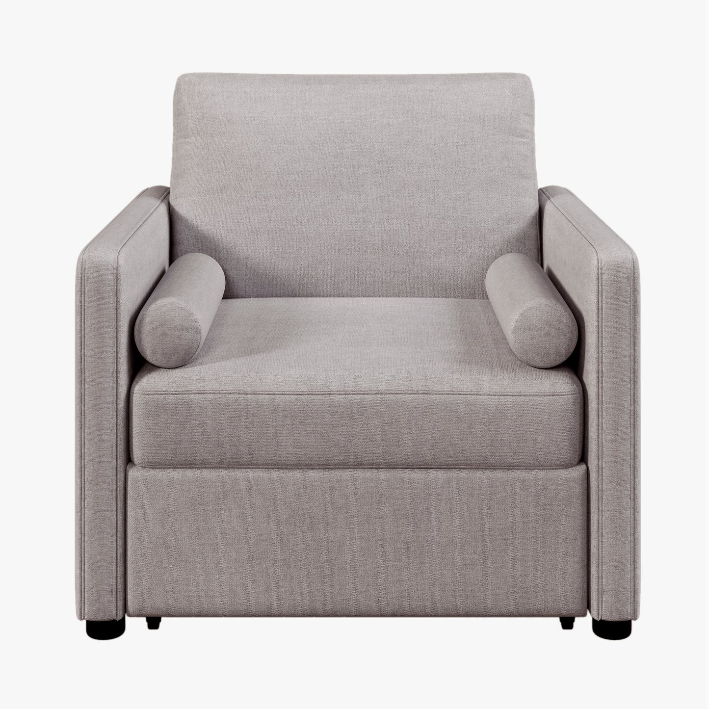 3 in 1 Convertible Sleeper Chair with Adjustable Backrest, Lounger Chair Turns Into Bed, Single Bed for Living Room, Linen, Tan - Korvel