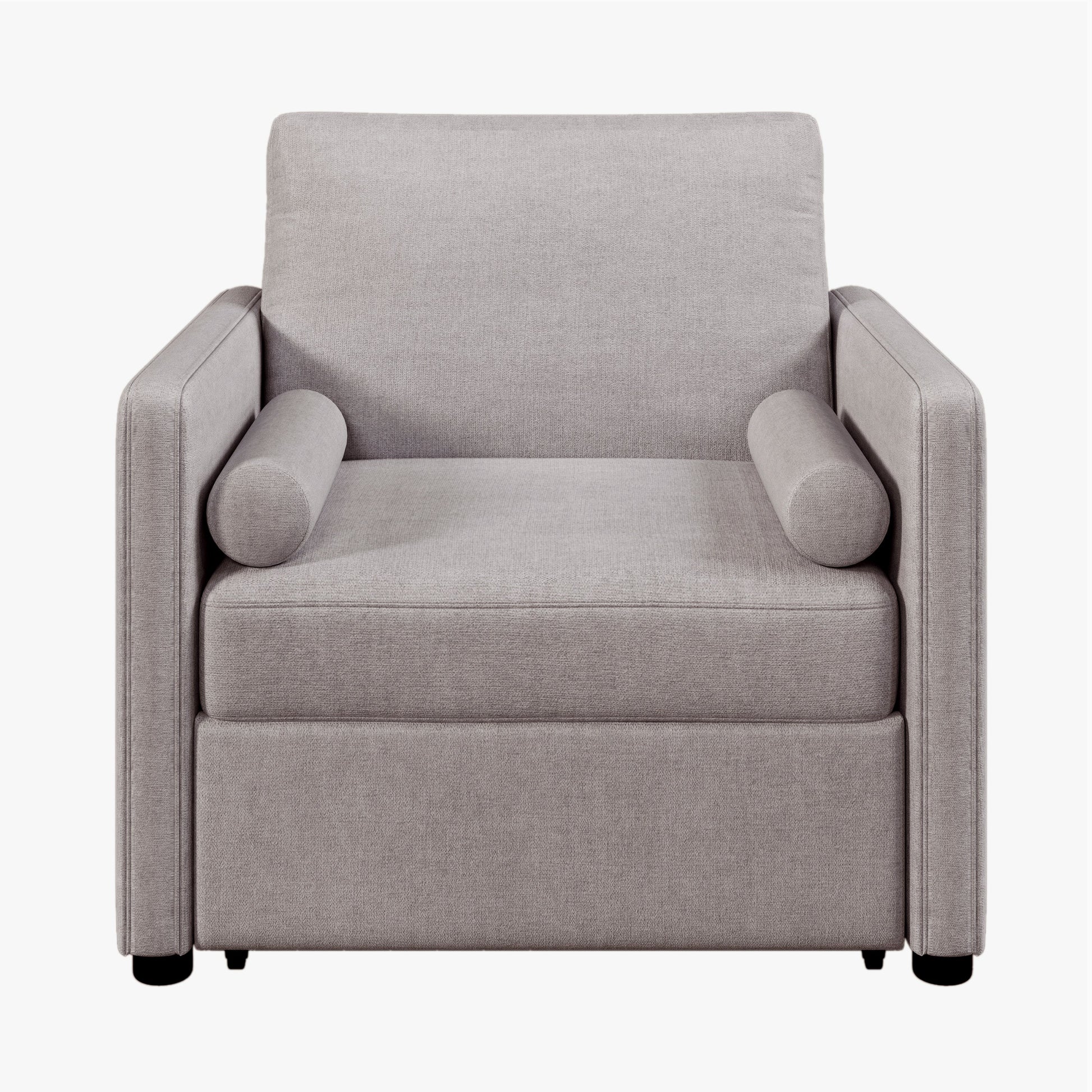 3 in 1 Convertible Sleeper Chair with Adjustable Backrest, Lounger Chair Turns Into Bed, Single Bed for Living Room, Linen, Tan - Korvel
