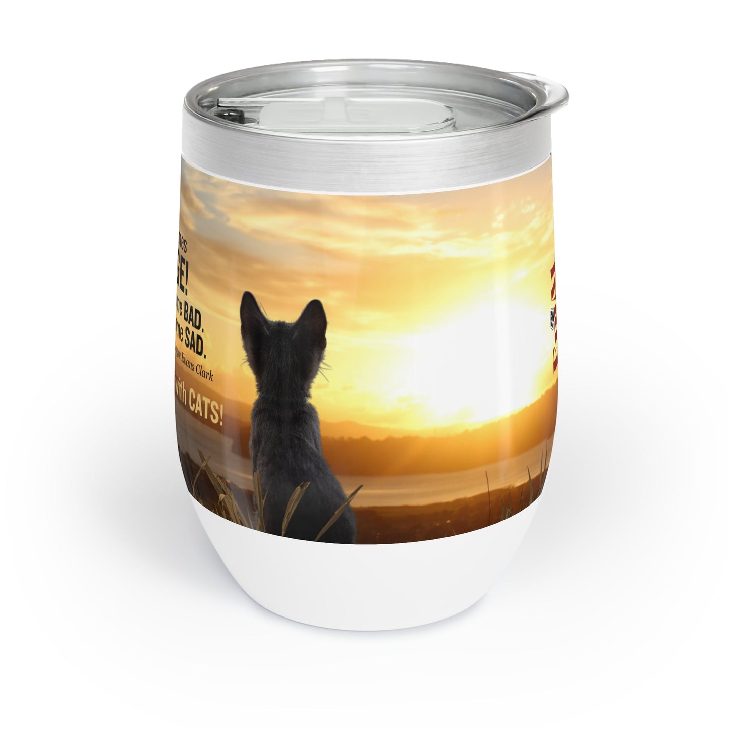 Charming Cat-Themed Wine Tumbler for Wine Lovers - Korvel