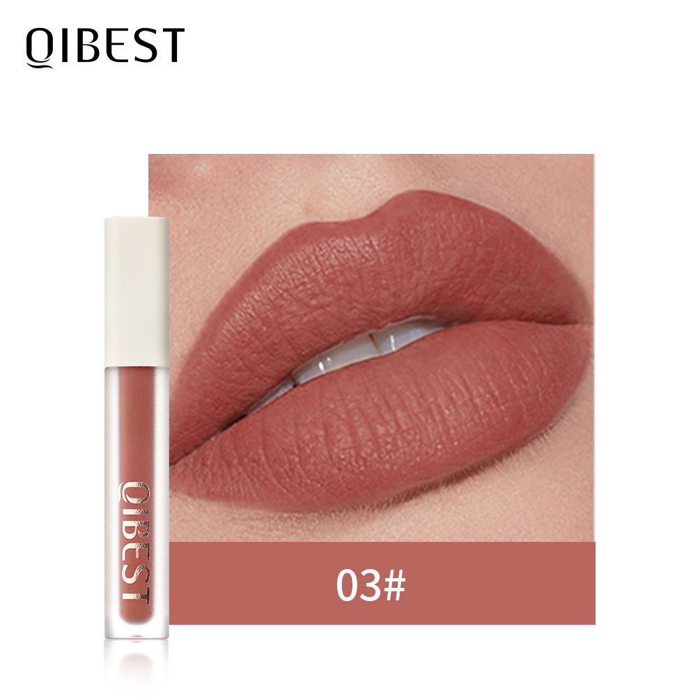 QIBEST Silky Lip Glaze - Brillo Labial No Pegajoso y de Larga Duración