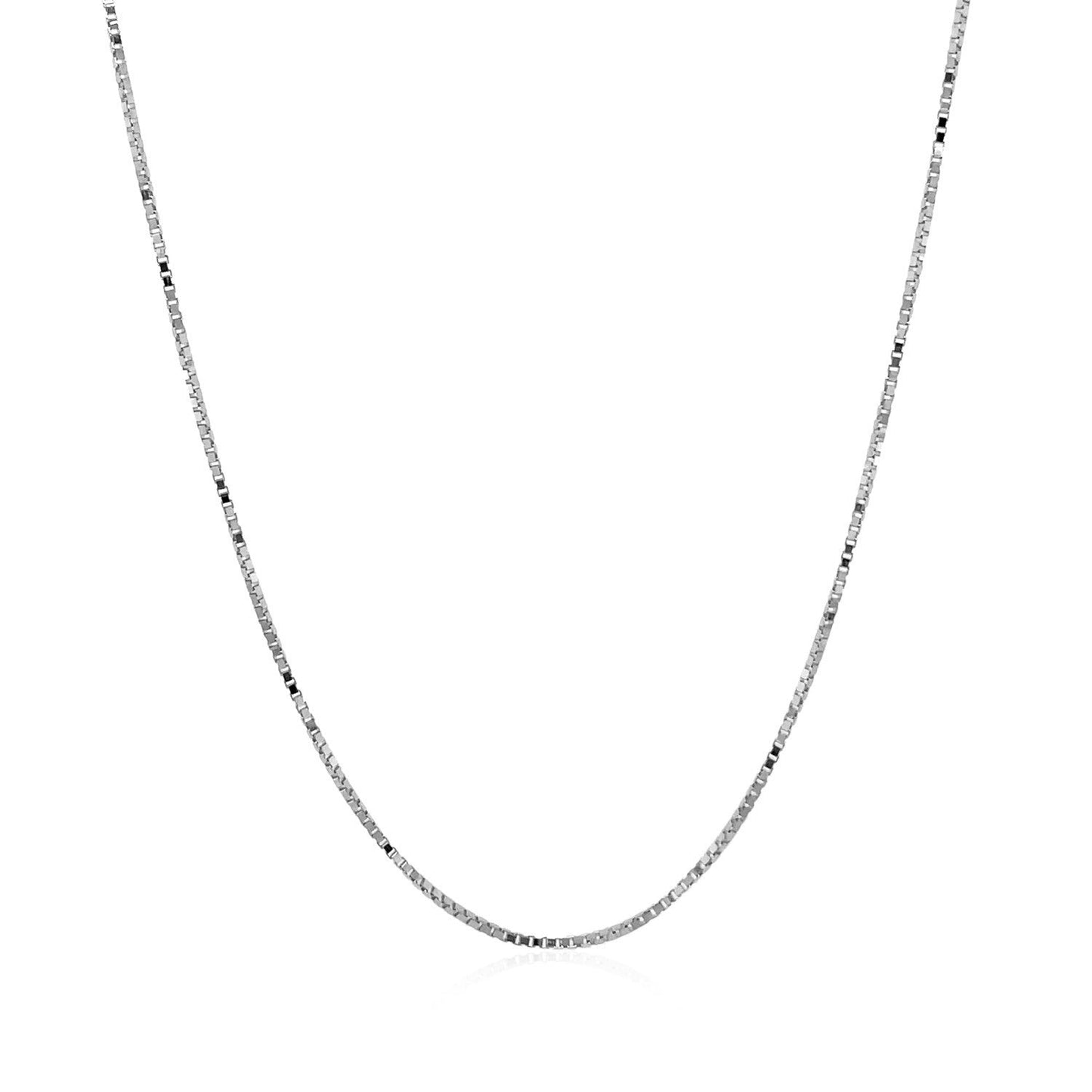 14k White Gold Classic Box Chain - 0.7mm