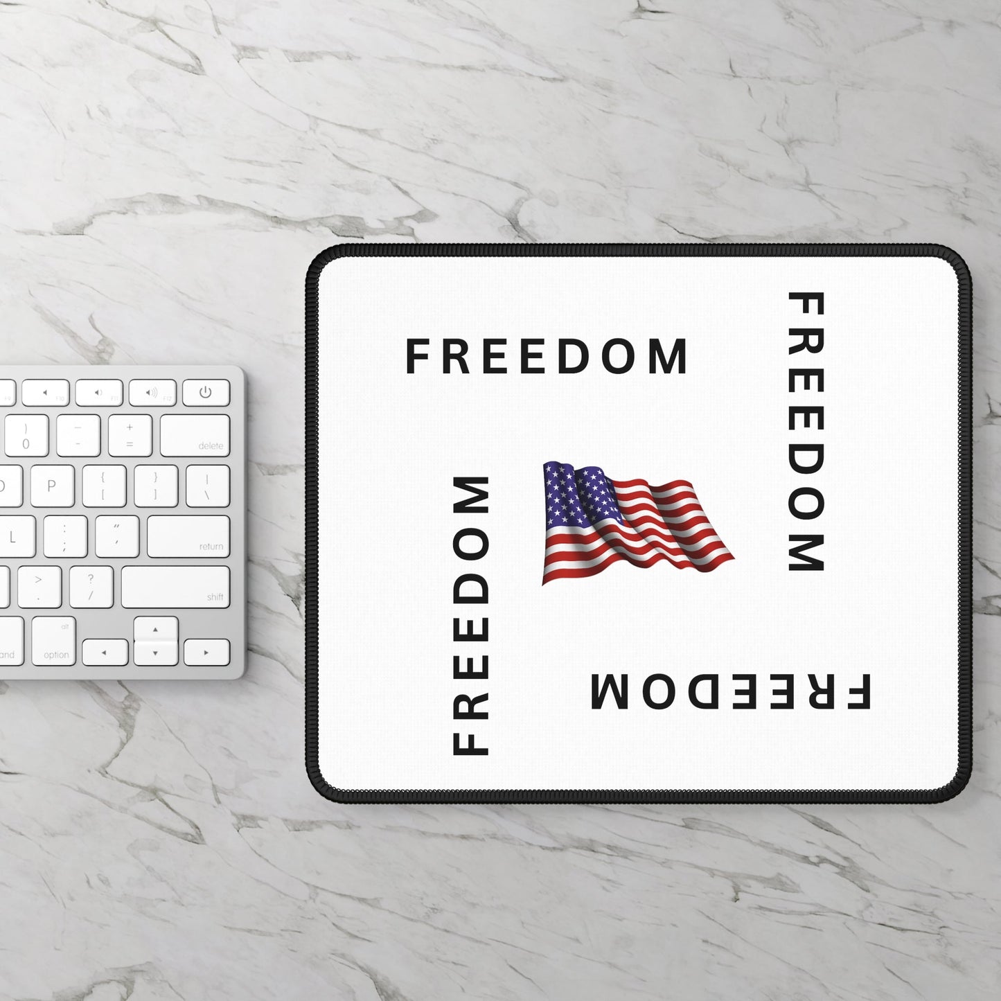 Black & White Freedom Gaming Mouse Pad