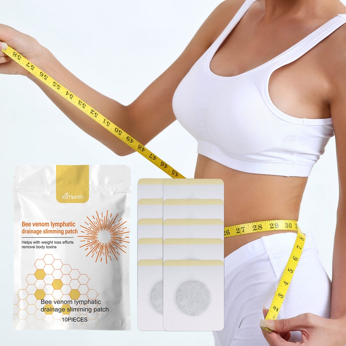 Bee Venom Lymphoid Body Shaping Patch, Firming Flab Fat Belly Arms Bye Meat Body Lymph Care Patch - Korvel