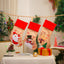 Christmas Decoration Linen Red Bordered Old Man Snowman Christmas Socks Christmas Gift Bag Candy Socks - Korvel