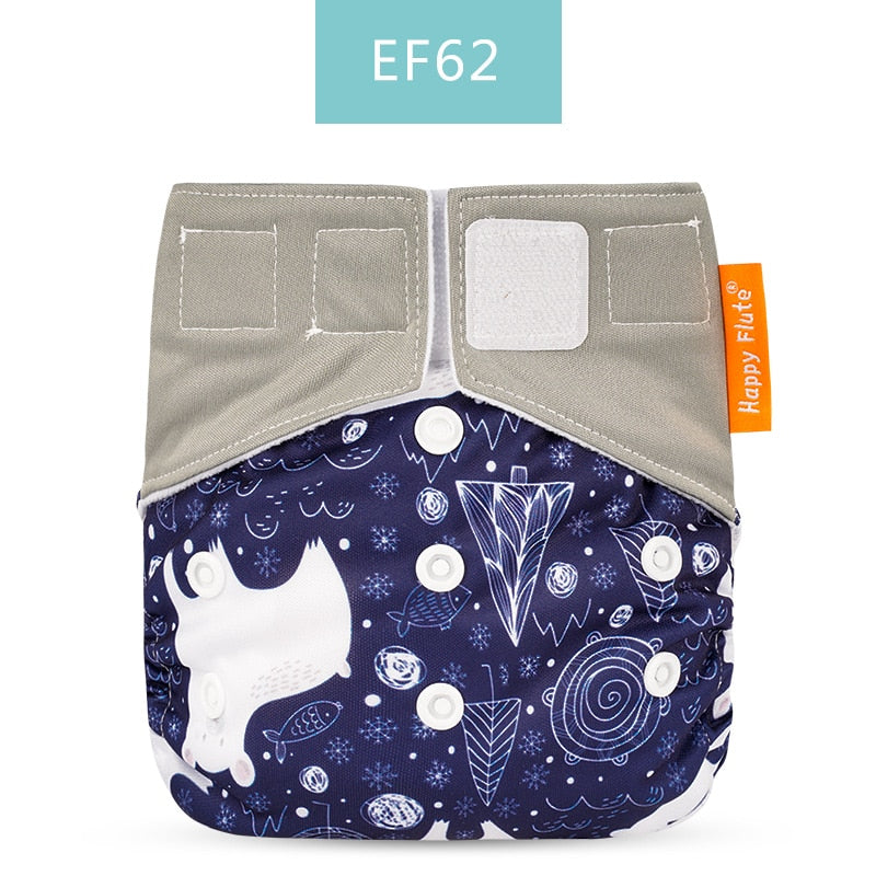 Happy Flute 1 pcs heavy wetter night AIO AI2 baby cloth diaper nappy one size fit all - Korvel