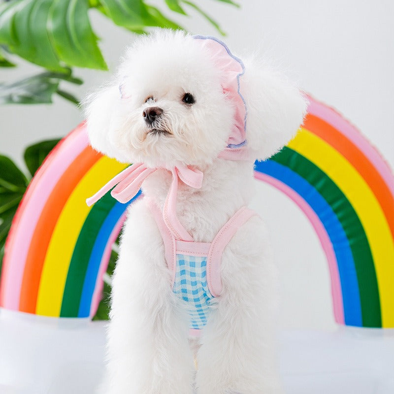 Stylish Pet Swimsuit with Cap for Cats and Dogs
