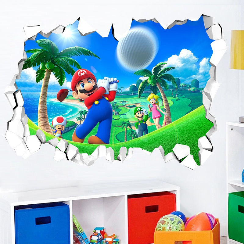 Super Mario Waterproof Wall Stickers for Kids' Rooms
