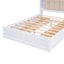 Wood Queen Size Platform Bed with Storage Headboard  Shelves and 4 Drawers  White - Korvel