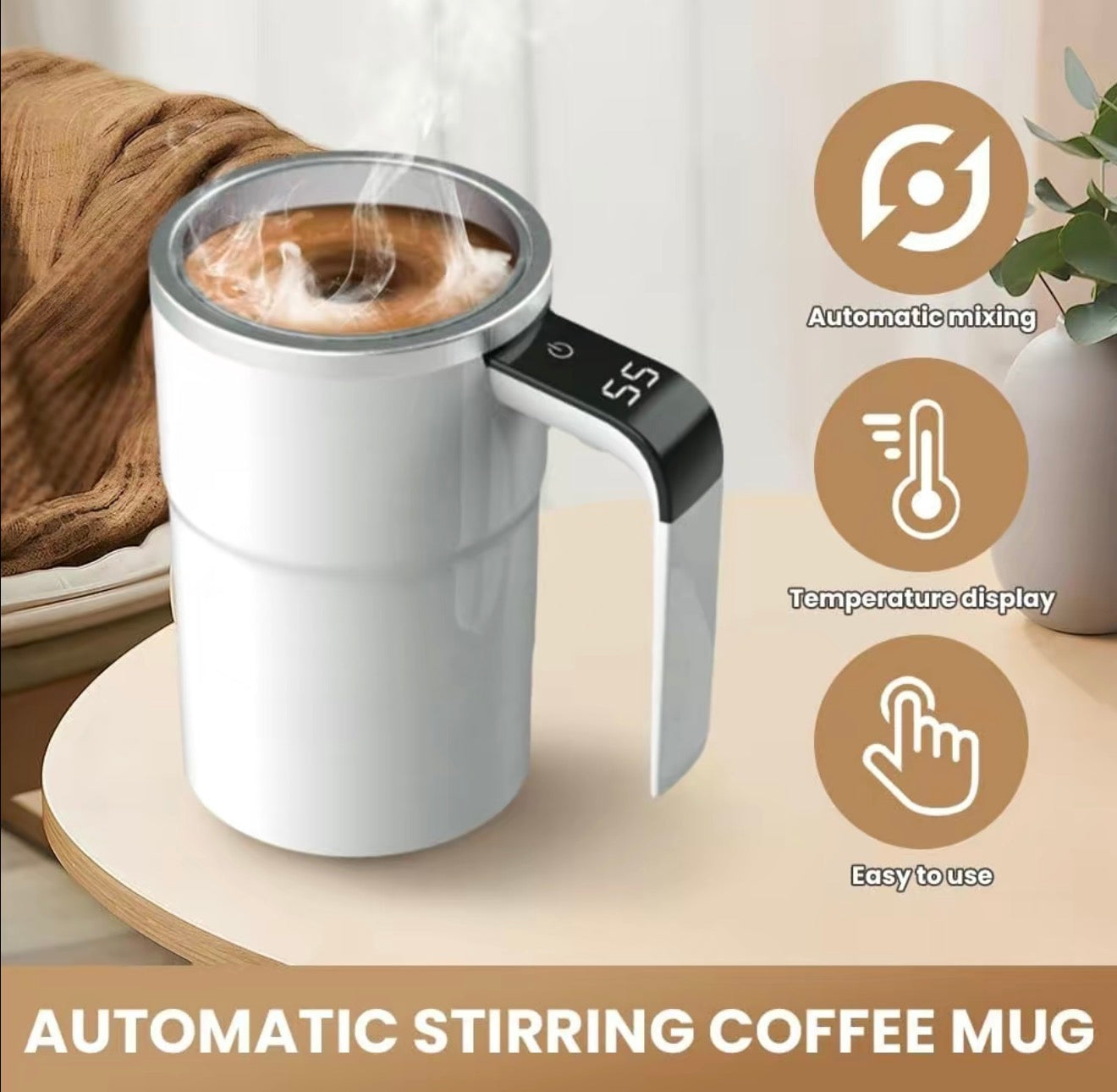 Mug Thermique StirMate - Commodité Auto-Mélangeante