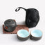 Black pottery quick guest cup one pot two cups household outdoor travel tea set portable bag Kung Fu outdoor portable bubble - Korvel