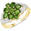 1.26 Carat Genuine Chrome Diopside Sterling Silver Engagement Ring