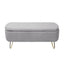 Grey Storage Ottoman Bench for End of Bed Gold Legs Modern Grey Faux Fur Entryway Bench - Korvel
