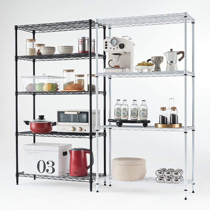 Adjustable Wire Frame Metal Storage Rack - White