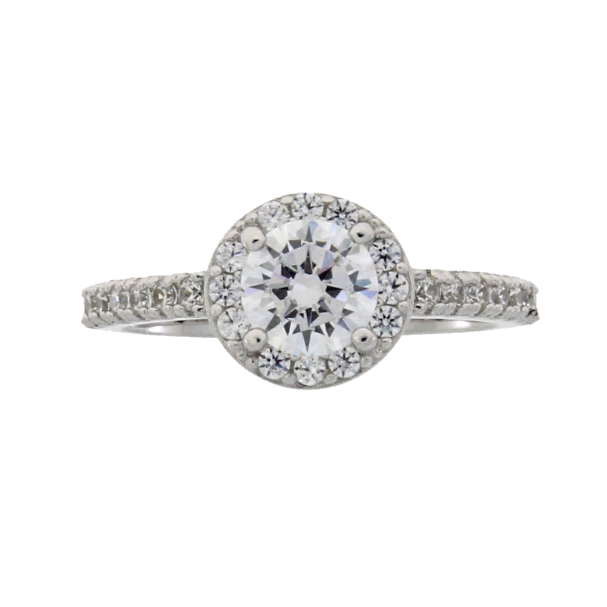 Natural Cubic Zirconium Ring in Sterling Silver