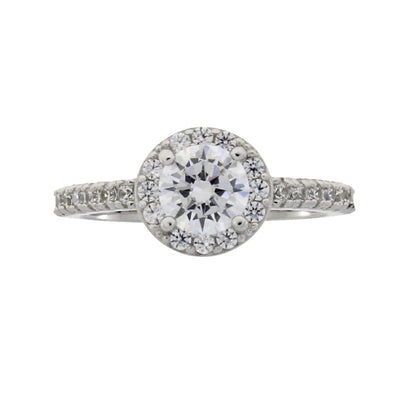 Bague en Zirconium Cubique Naturel en Argent Sterling