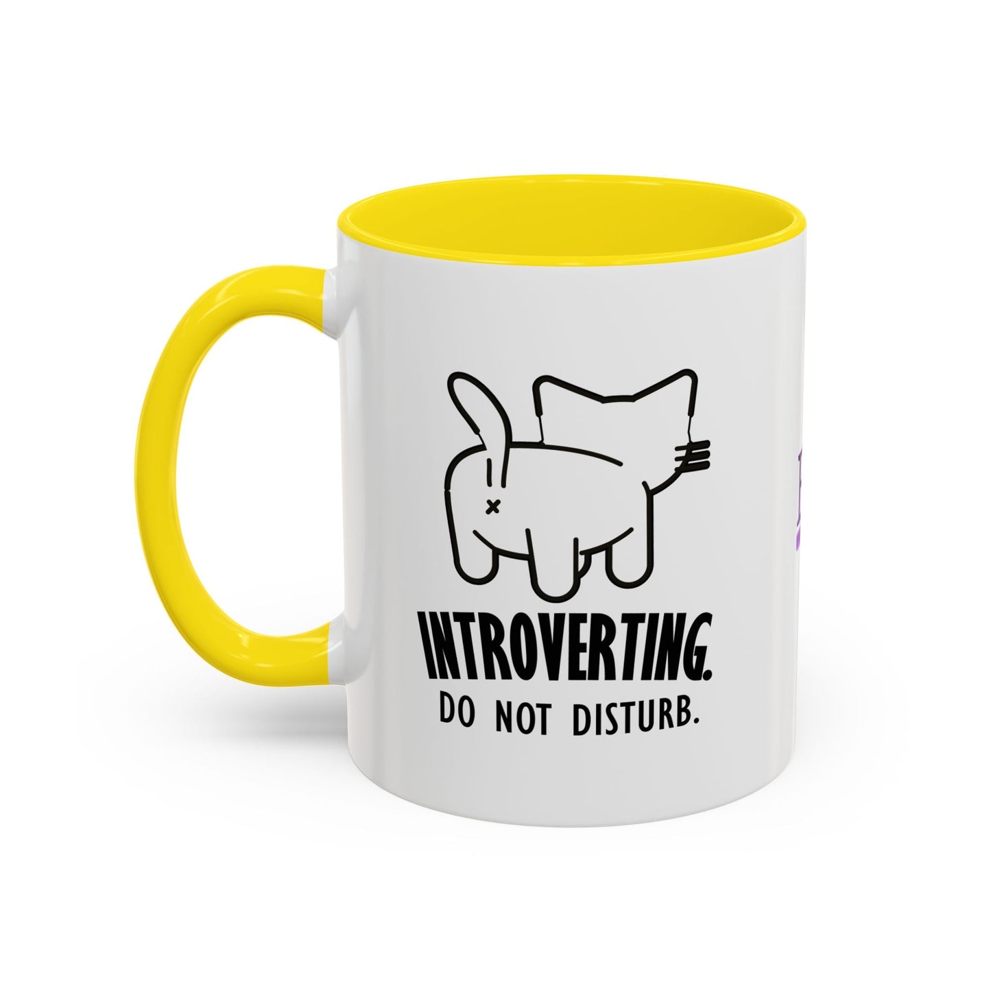 Introvertido. No molestar. Taza de café de gato en dos tonos