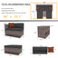 5 Pieces Outdoor Patio Garden Brown Wicker Sectional Conversation Sofa Set - Korvel