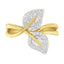 10K Yellow Gold Diamond Leaf Cocktail Ring - Size 7