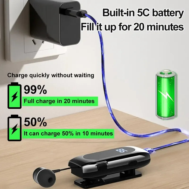 Smart Mini Bluetooth Earphones with Telescopic Cable