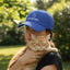 Casquette en coton à profil bas avec art linéaire de chat "Pas une personne sociable"