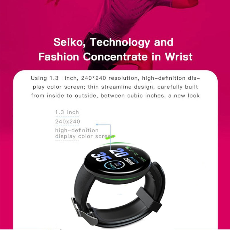 Bluetooth Smart Watch Men Blood Pressure Round Smartwatch Women Watch Waterproof Sport Tracker WhatsApp For Android Ios - Korvel