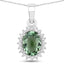 1.39 Carat Green Tourmaline and Diamond 14K White Gold Pendant