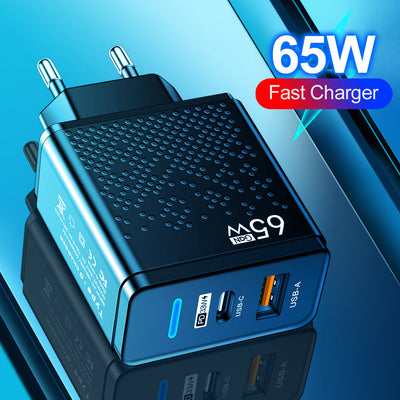 Premium Blue LED USB+PD Type-C Mobile Phone Charger