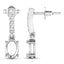0.14 Carat Genuine White Diamond 14K White Gold Semi Mount Earrings