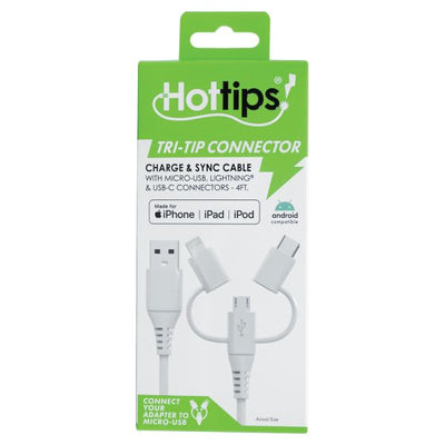 Hottips Micro-USB Cable with MFI Lightning Adapter