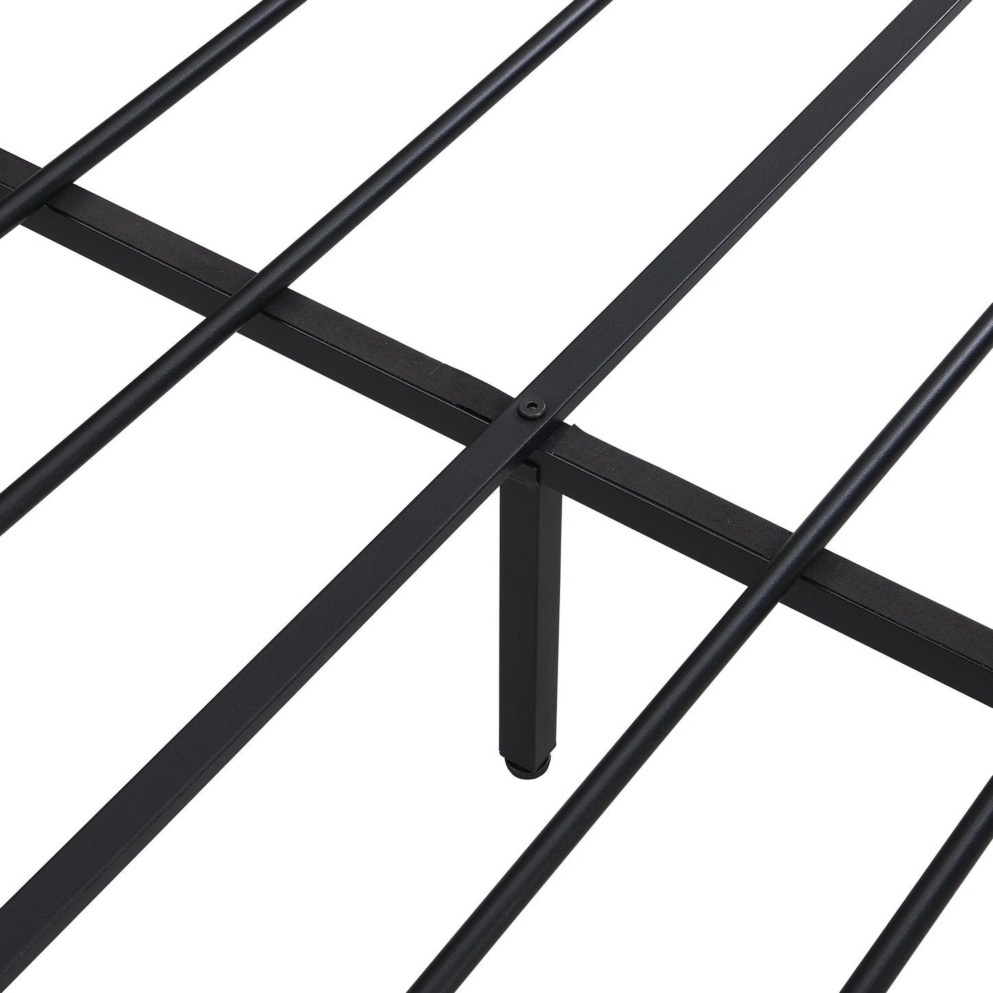 Queen Size Metal Platform Bed Frame with Wooden Headboard and Footboard with USB LINER - Korvel