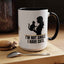 Je ne suis pas célibataire : J'ai des chats. Tasse en silhouette de femme amoureuse des chats