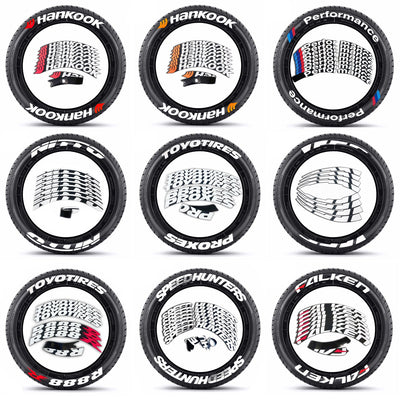 [One-piece set] Tire letter sticker one-piece set One-piece set Suitable for 4 tires No accessories included - Korvel