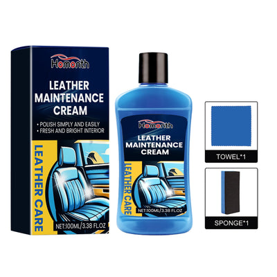 Leather Maintenance Cream, Car Seat Sofa Leather Cleaning Stains Refurbished Polish Cleaner - Korvel