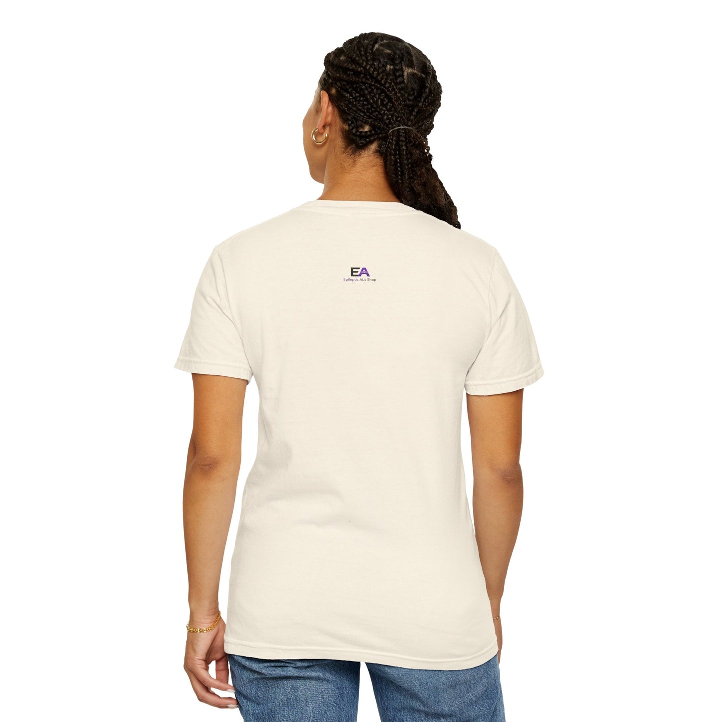 Camiseta Unisex Minimalista de Concienciación sobre la Epilepsia con Onda EEG - Diseño Púrpura